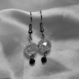 Faceted AB glass dangle earrings